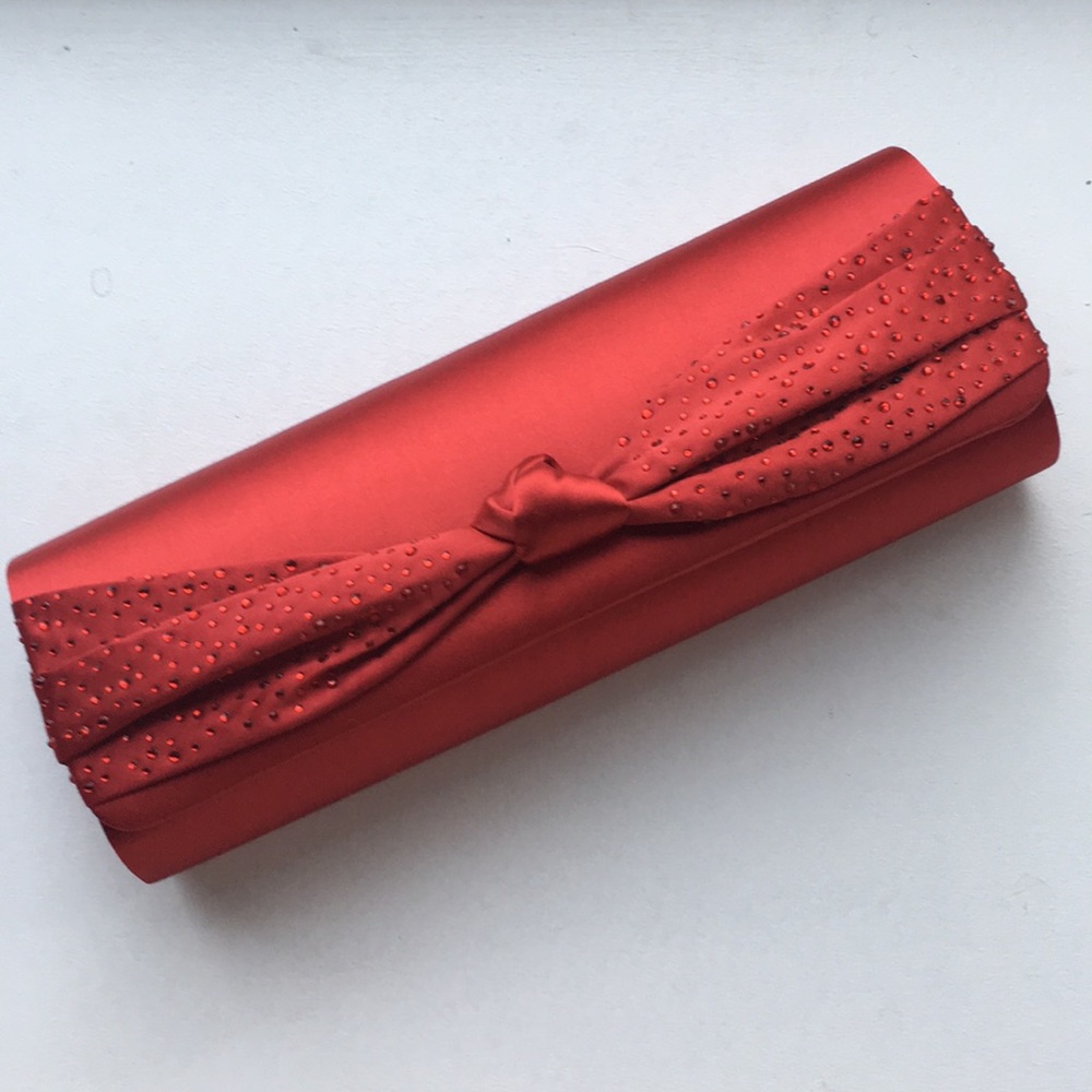 Satin Red Clutch
